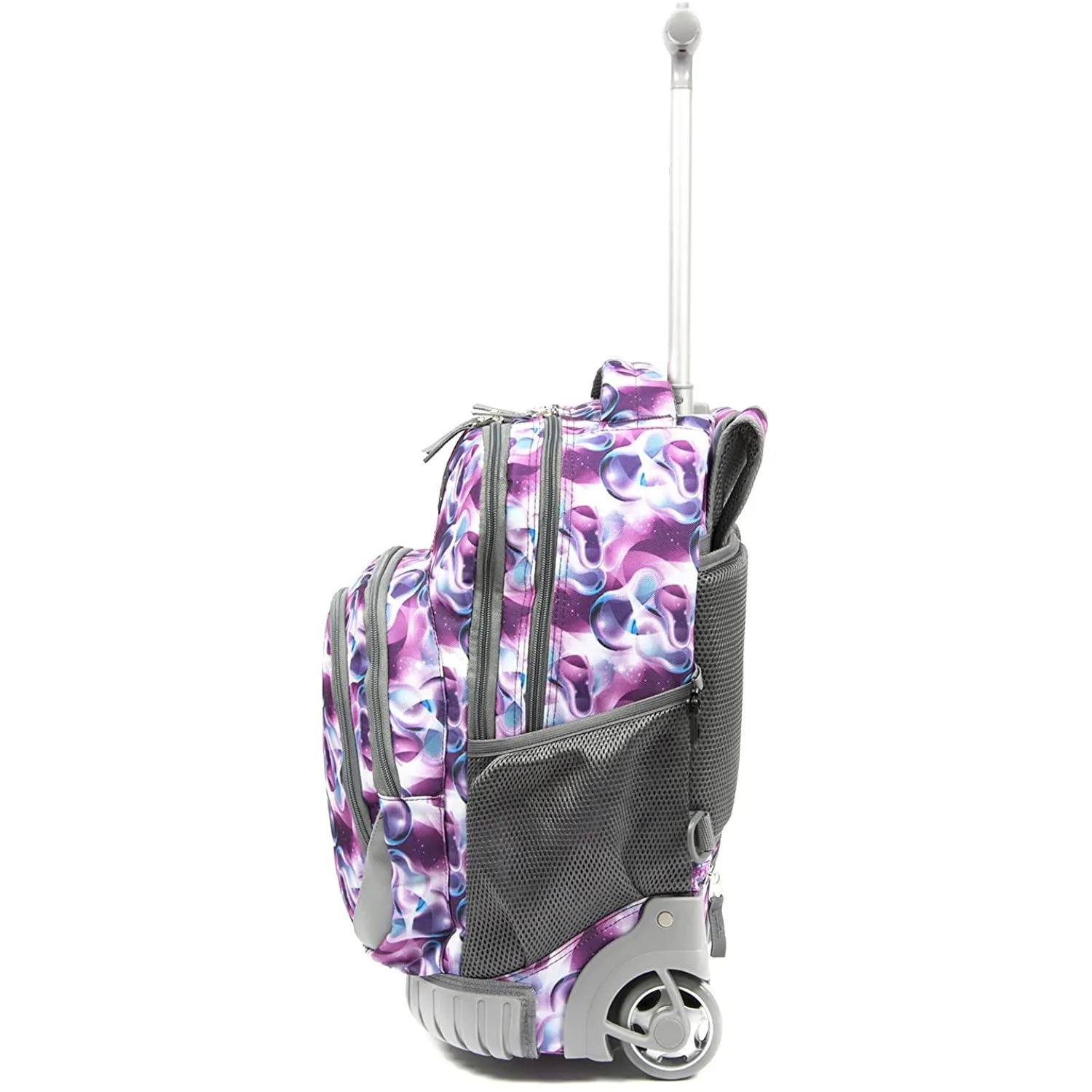 Tilami Purple Waves 18 inch Kids Rolling Backpack Laptop Backpack