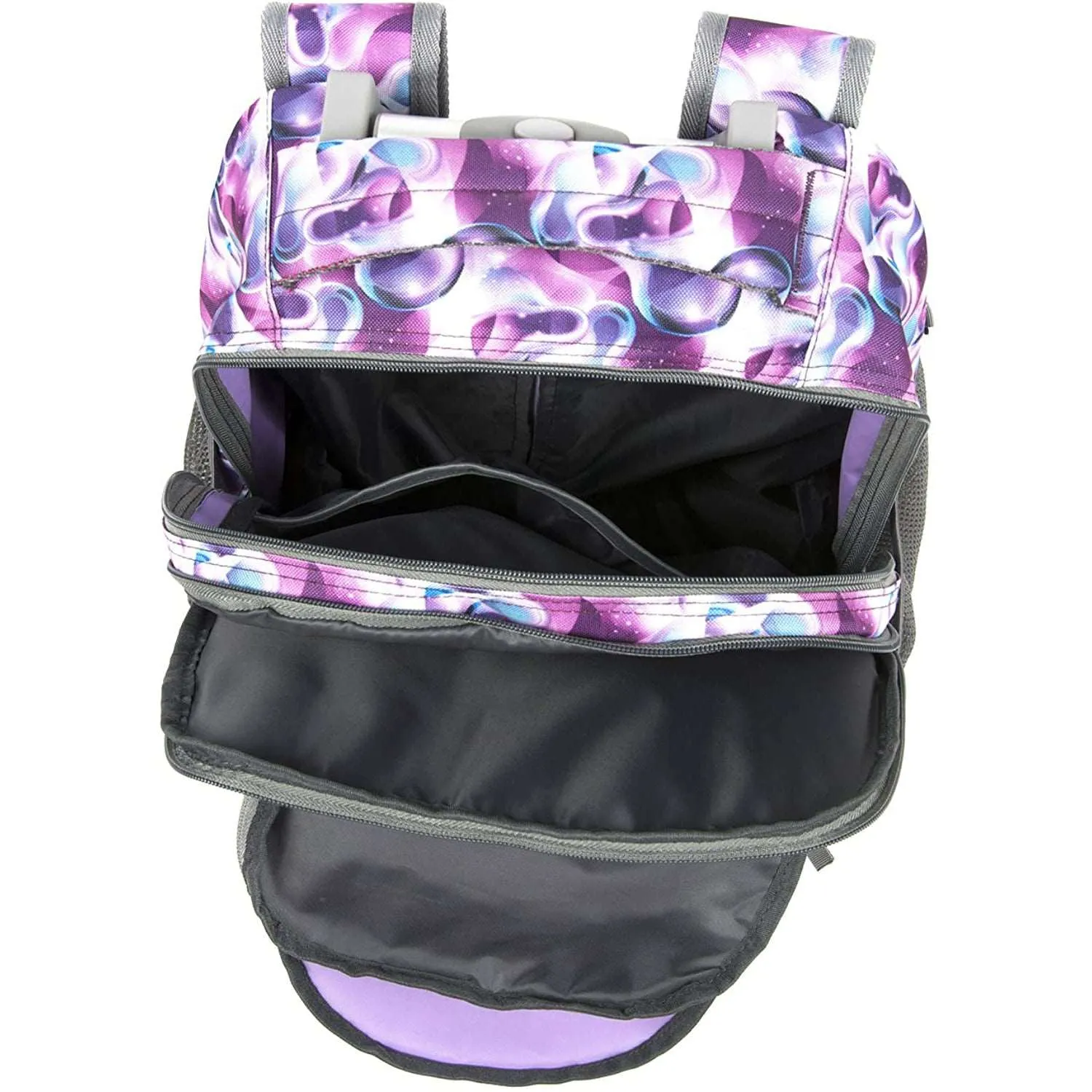 Tilami Purple Waves 18 inch Kids Rolling Backpack Laptop Backpack