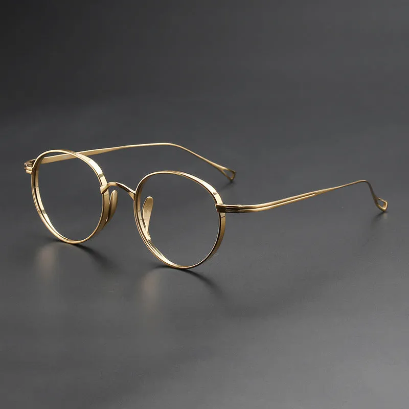 Titanium Vintage Oval Glasses Frame 10518