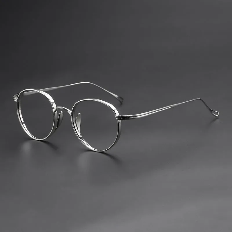 Titanium Vintage Oval Glasses Frame 10518