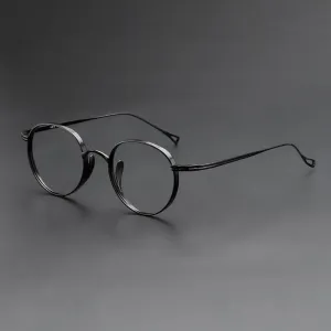 Titanium Vintage Oval Glasses Frame 10518