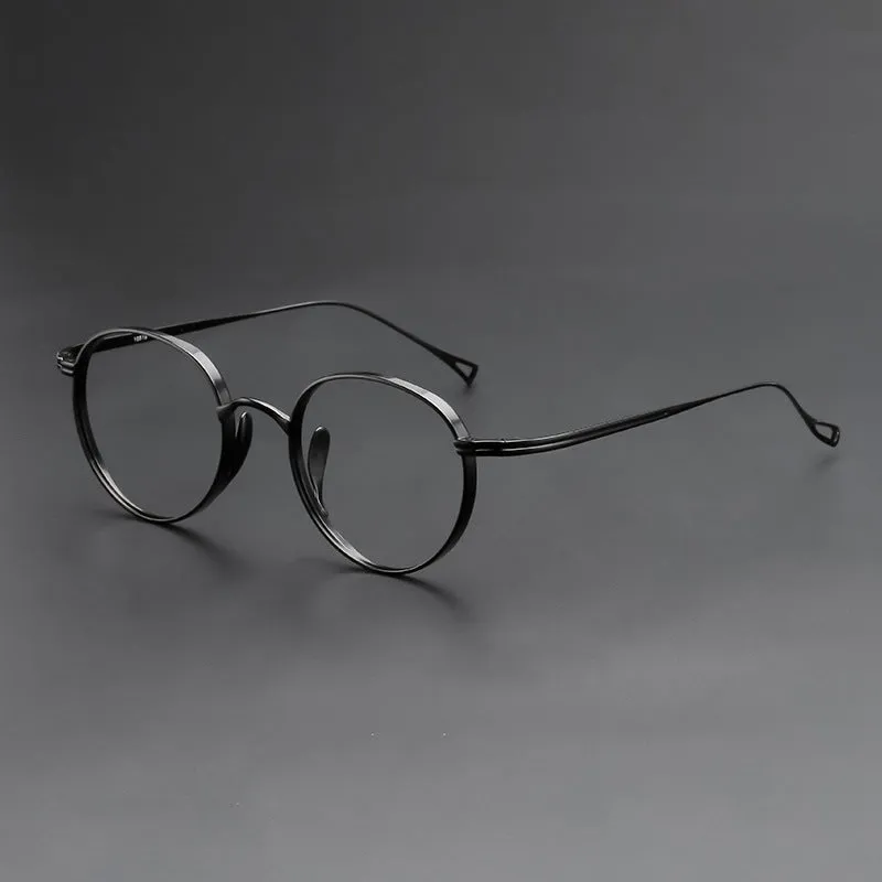 Titanium Vintage Oval Glasses Frame 10518