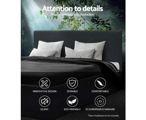 TOKI Storage Gas Lift Bed Frame without Headboard Fabric - Charcoal