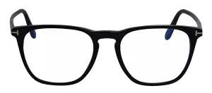 Tom Ford FT 5937-B 001 Square Plastic Black Eyeglasses with Transparent Demo Lens