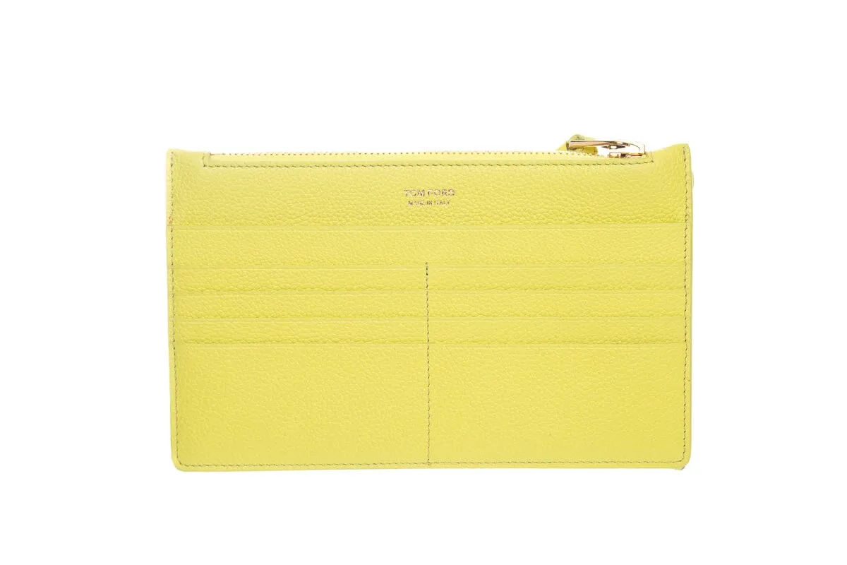 Tom Ford Yellow Turn Lock Wristlet