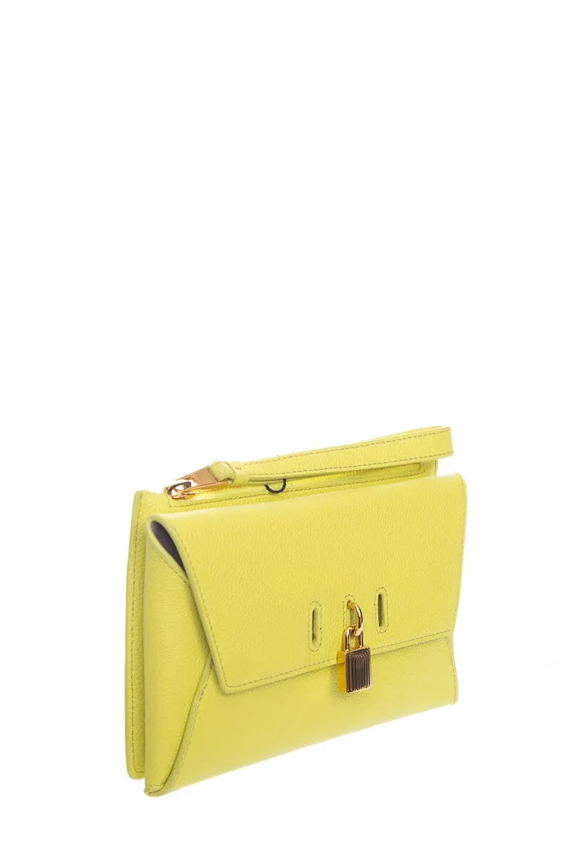 Tom Ford Yellow Turn Lock Wristlet