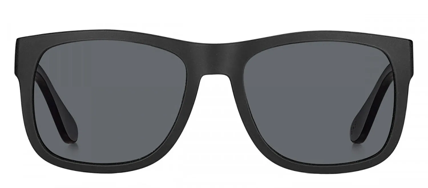 Tommy Hilfiger TH 1556/S 08A_IR Rectangle Plastic Black Sunglasses with Grey Lens