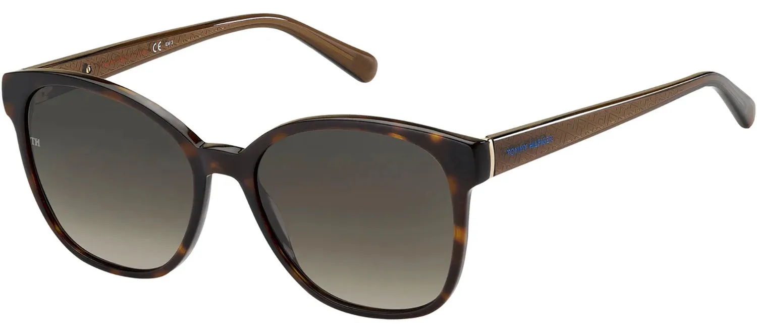Tommy Hilfiger TH 1811/S 086_HA Square Plastic Havana Sunglasses with Brown Gradient Lens