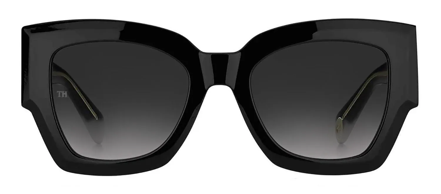 Tommy Hilfiger TH 1862/S 807_9O Rectangle Plastic Black Sunglasses with Grey Gradient Lens