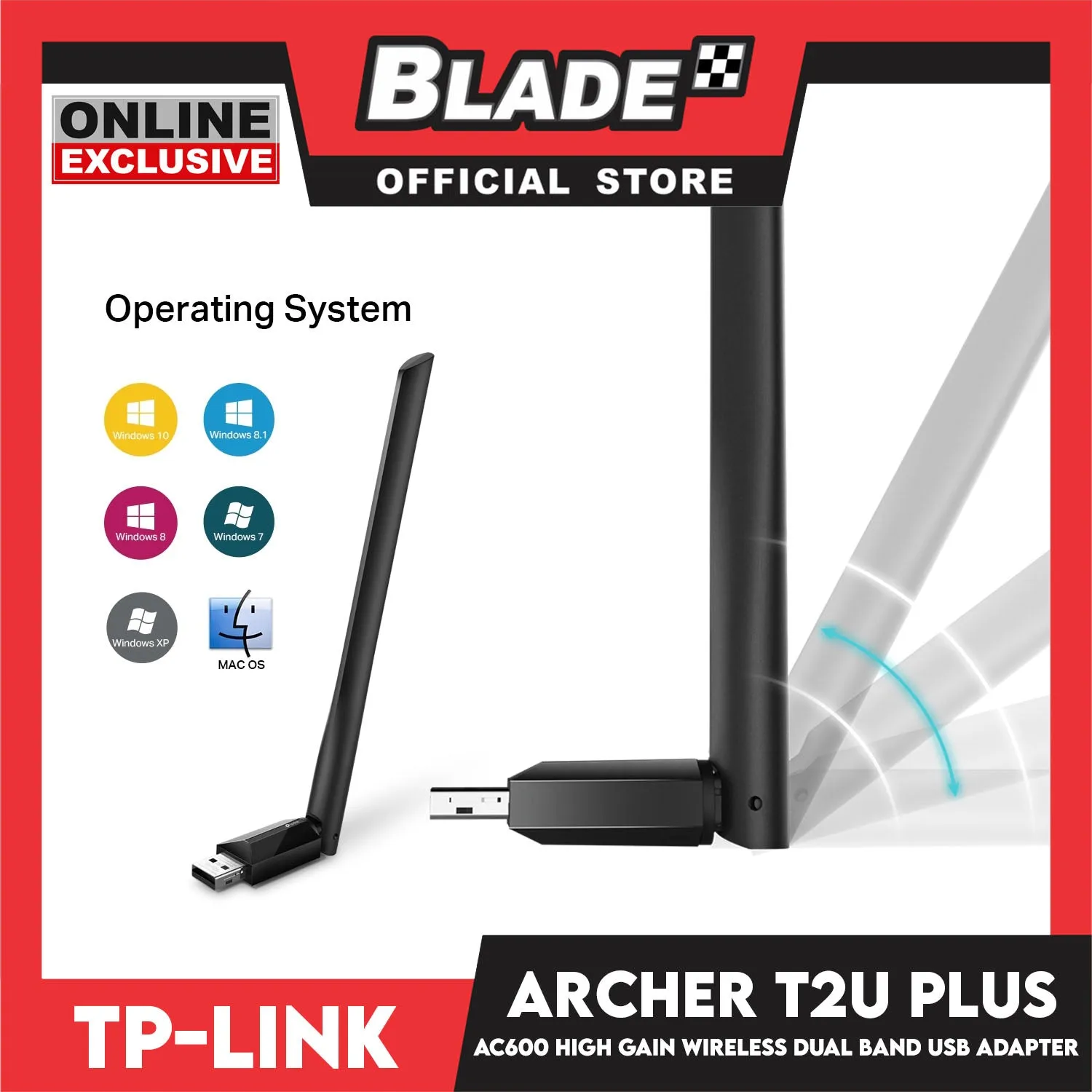 TP Link Archer T2U Plus AC600 High Gain Wireless Dual Band USB Adapter