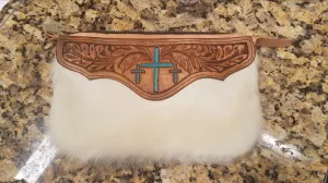 Turquoise Cross Wristlet