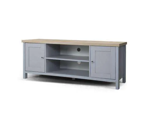 TV Cabinet Entertainment Unit Stand French Provincial Storage Shelf Wooden 130cm Grey