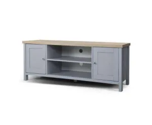 TV Cabinet Entertainment Unit Stand French Provincial Storage Shelf Wooden 130cm Grey