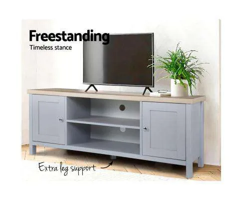 TV Cabinet Entertainment Unit Stand French Provincial Storage Shelf Wooden 130cm Grey