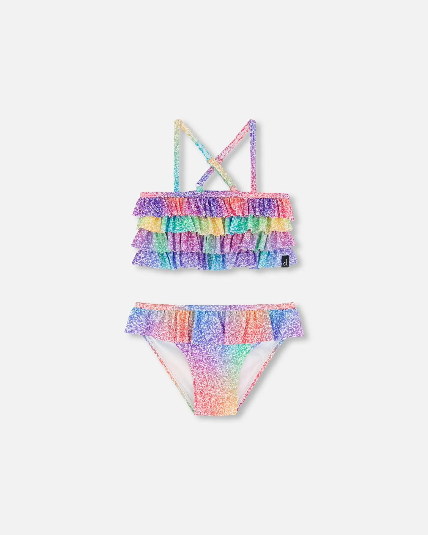 Two Piece Swimsuit Gradient Rainbow Print