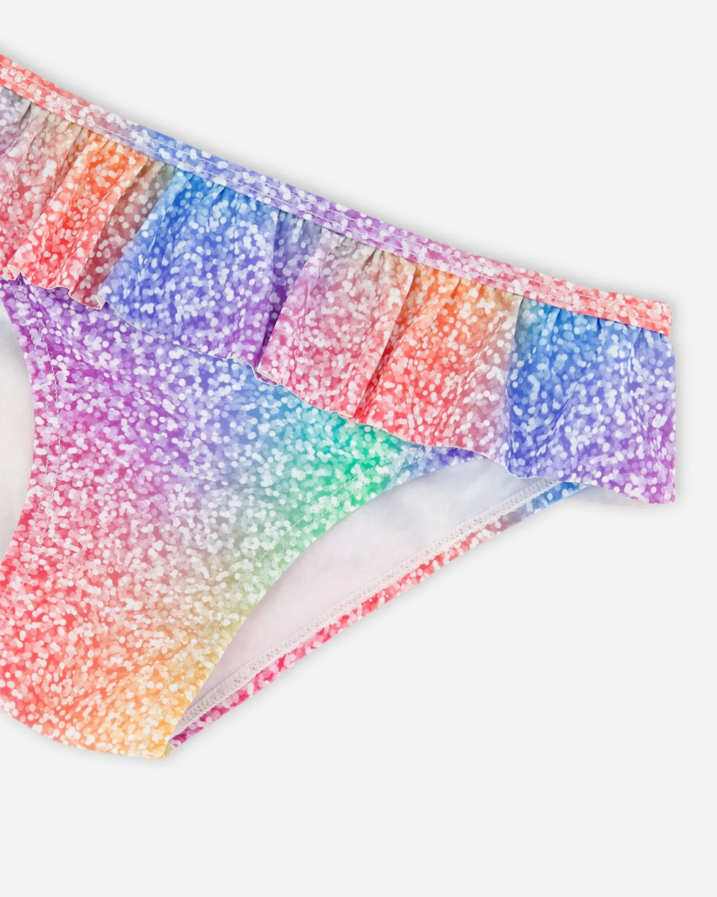 Two Piece Swimsuit Gradient Rainbow Print