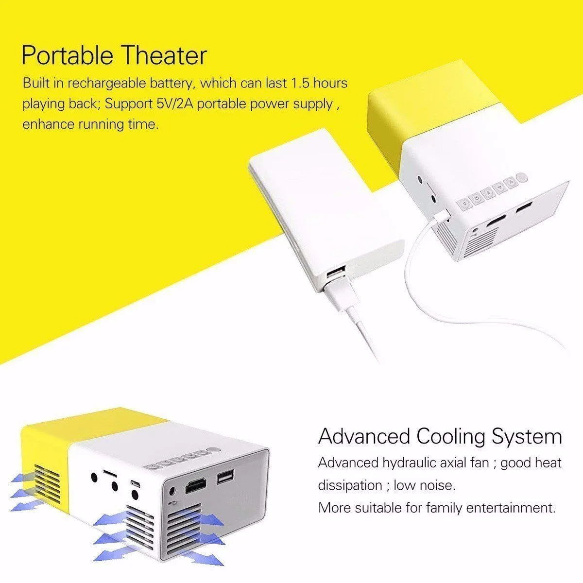 ULTRON LED Mini Projector w/1080p Full HD Support