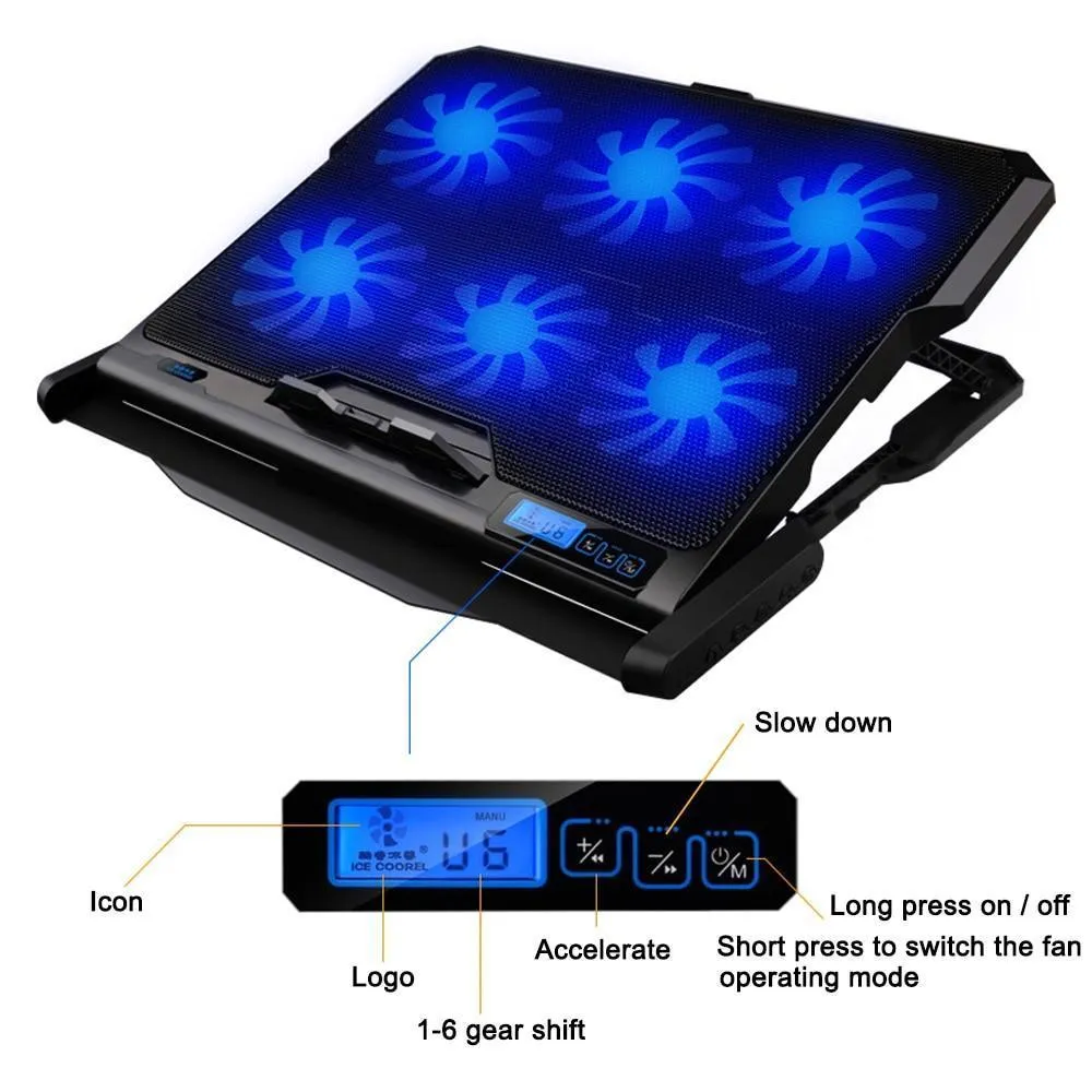 USB Cooling Fan Pad and Stand for 12 inches to 15.6 inches Laptops