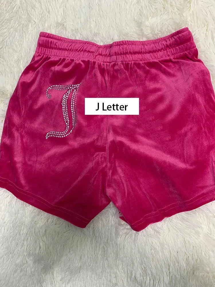 Velvet Sporty Shorts for Workout Fitness Tracksuit Sportwear