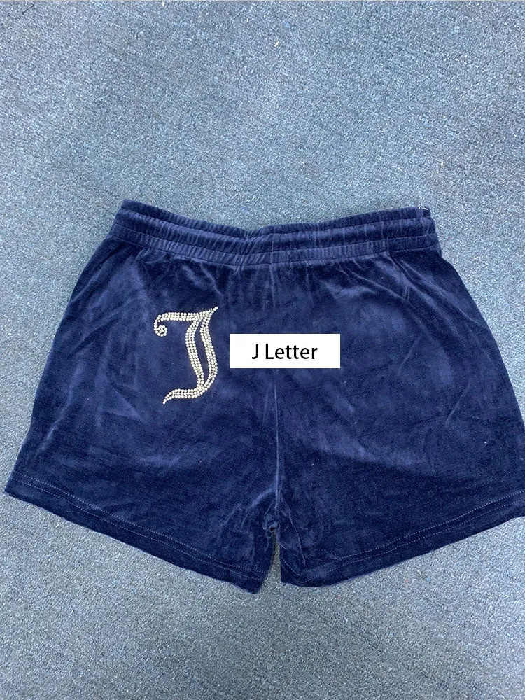 Velvet Sporty Shorts for Workout Fitness Tracksuit Sportwear