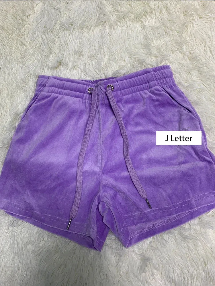 Velvet Sporty Shorts for Workout Fitness Tracksuit Sportwear