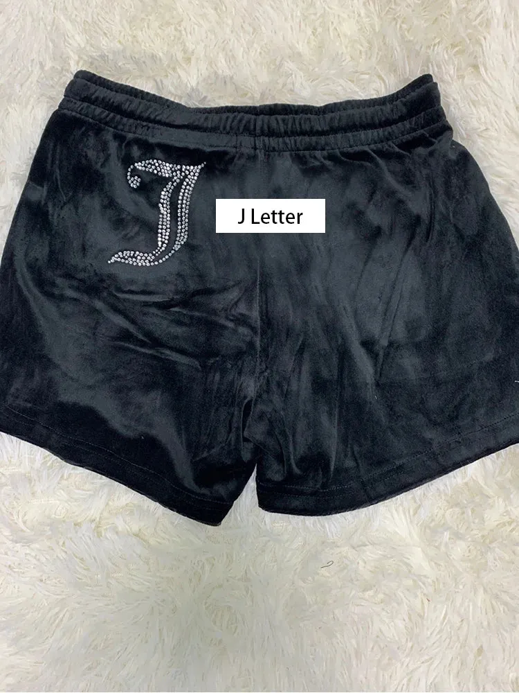 Velvet Sporty Shorts for Workout Fitness Tracksuit Sportwear
