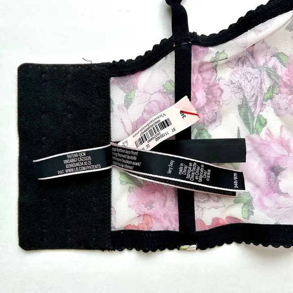 Victoria’s Secret Very Sexy Floral Satin Shine Strap Quarter-Cup Corset Top 34B