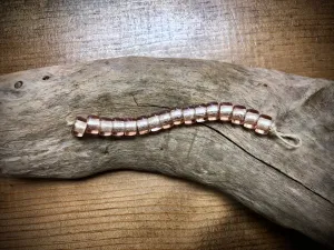 Vintage Czech Glass Pony Beads - Pink with Silver Foil - 3.5"