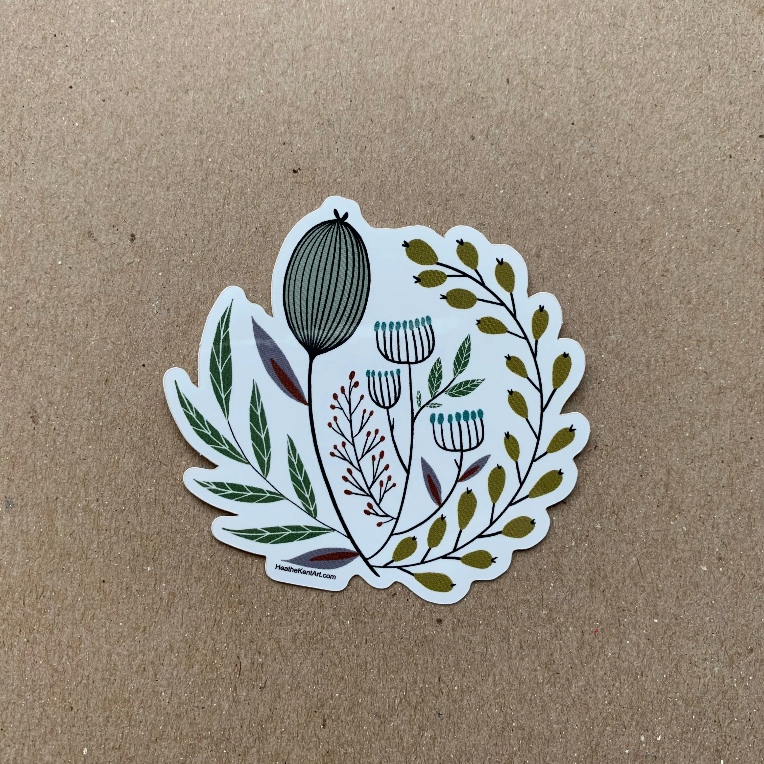 Vintage Florals, Wildflowers, Vinyl Sticker, 3 inch, FREE SHIPPING