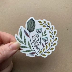 Vintage Florals, Wildflowers, Vinyl Sticker, 3 inch, FREE SHIPPING