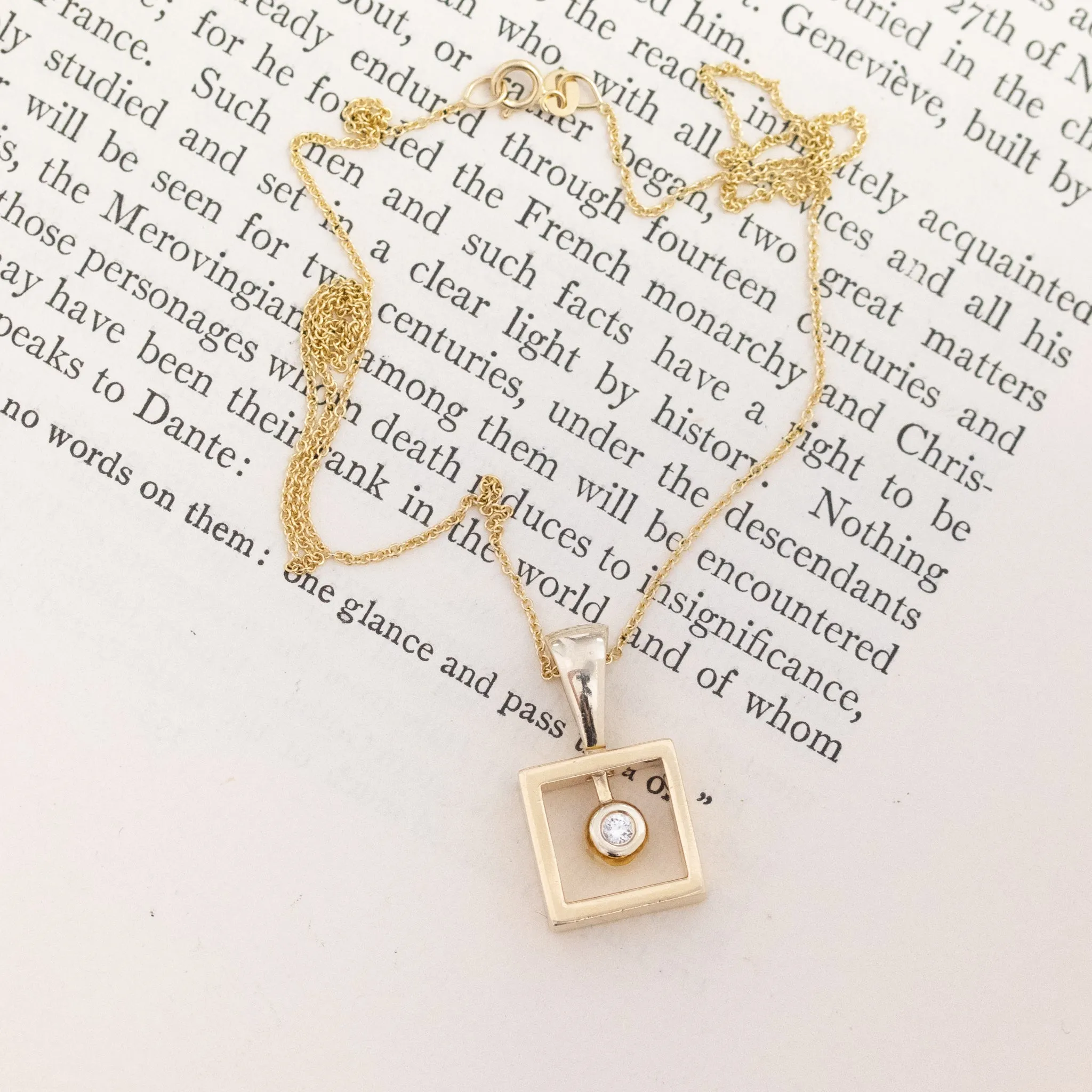 Vintage Square Frame Pendant