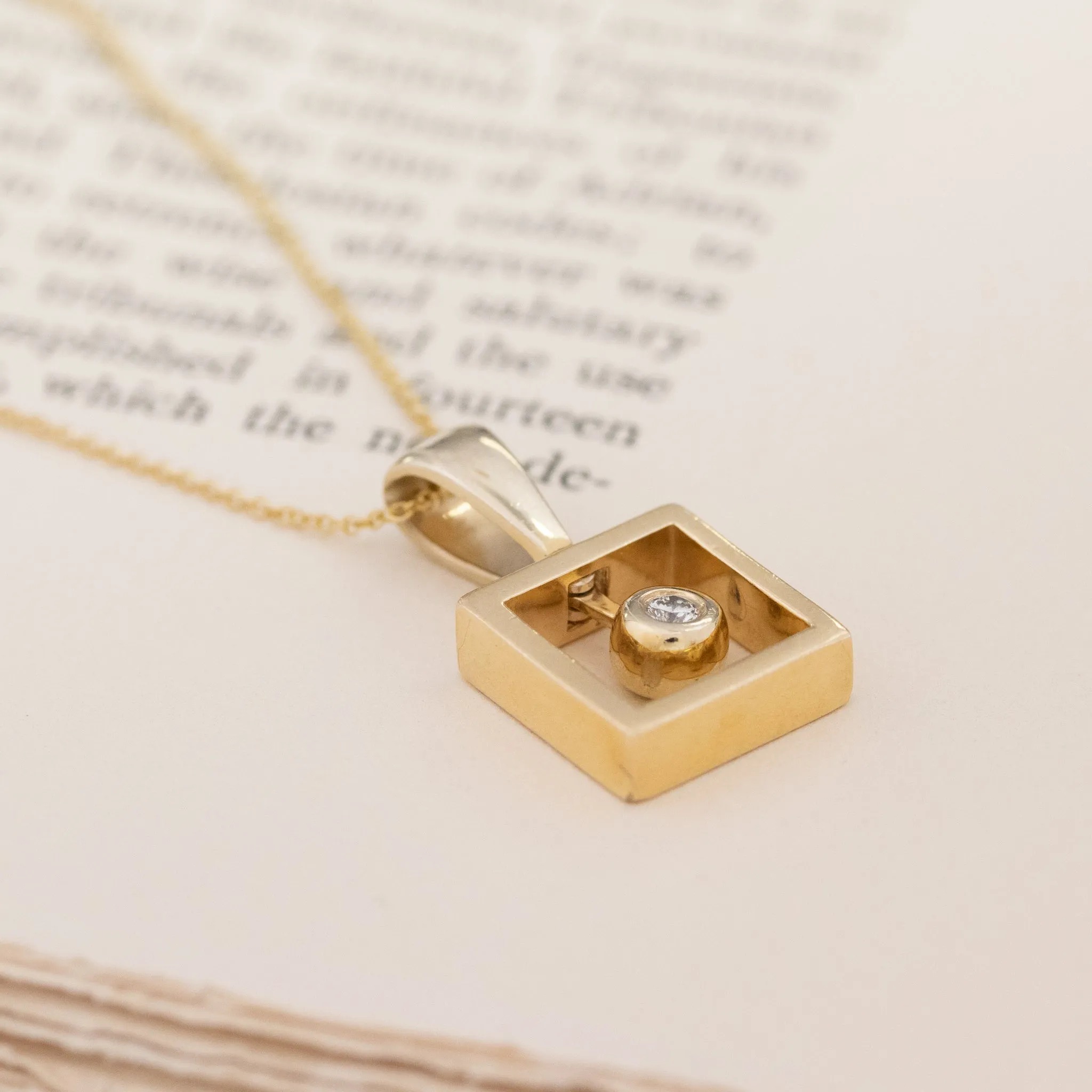 Vintage Square Frame Pendant