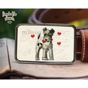 Vintage Valentine Dog Belt Buckle
