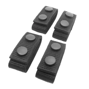 VTS Belt Keepers Ballistic Weave Nylon with Black Press Stud Closure Black 4 Pack