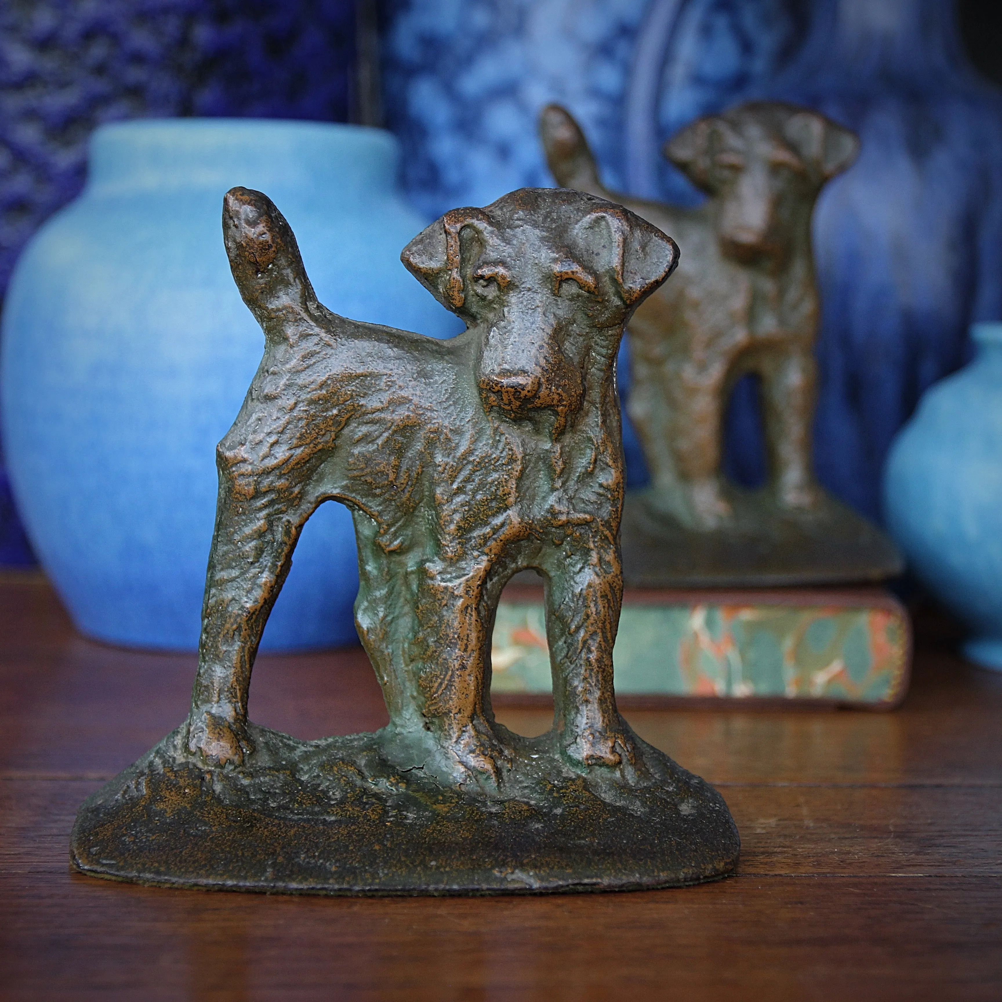 Watchful Terrier Bookends
