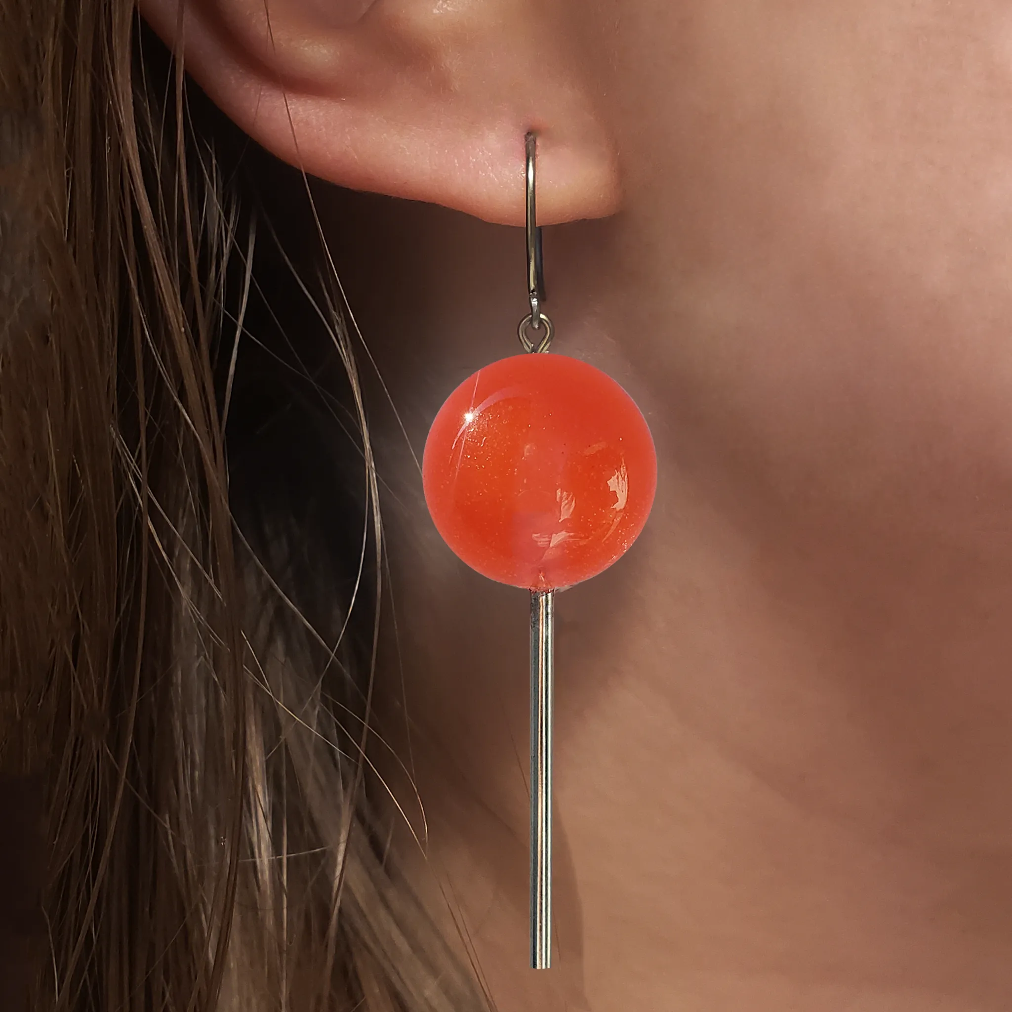 WATERMELON JAWBREAKER LOLLIPOP EARRINGS