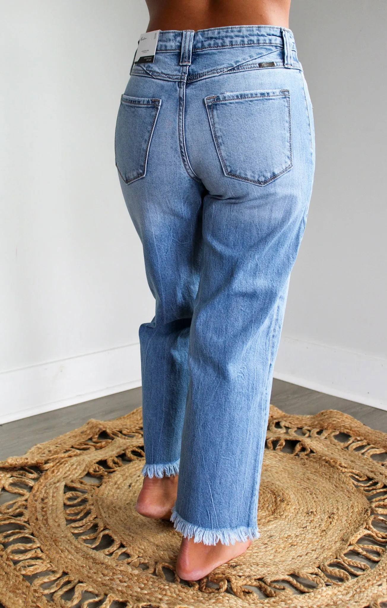 Wayne Double Button Wide Leg • Light Wash