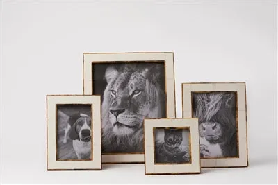 White Picture Frame with Gold Border 5"x7"