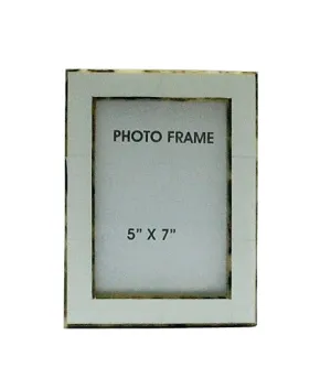 White Picture Frame with Gold Border 5"x7"