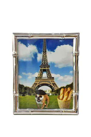 Wide Bamboo Silver Plated 4X6 Frame