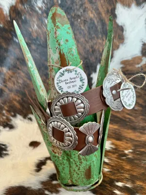 Wild West Cowgirl Brown Concho Belt