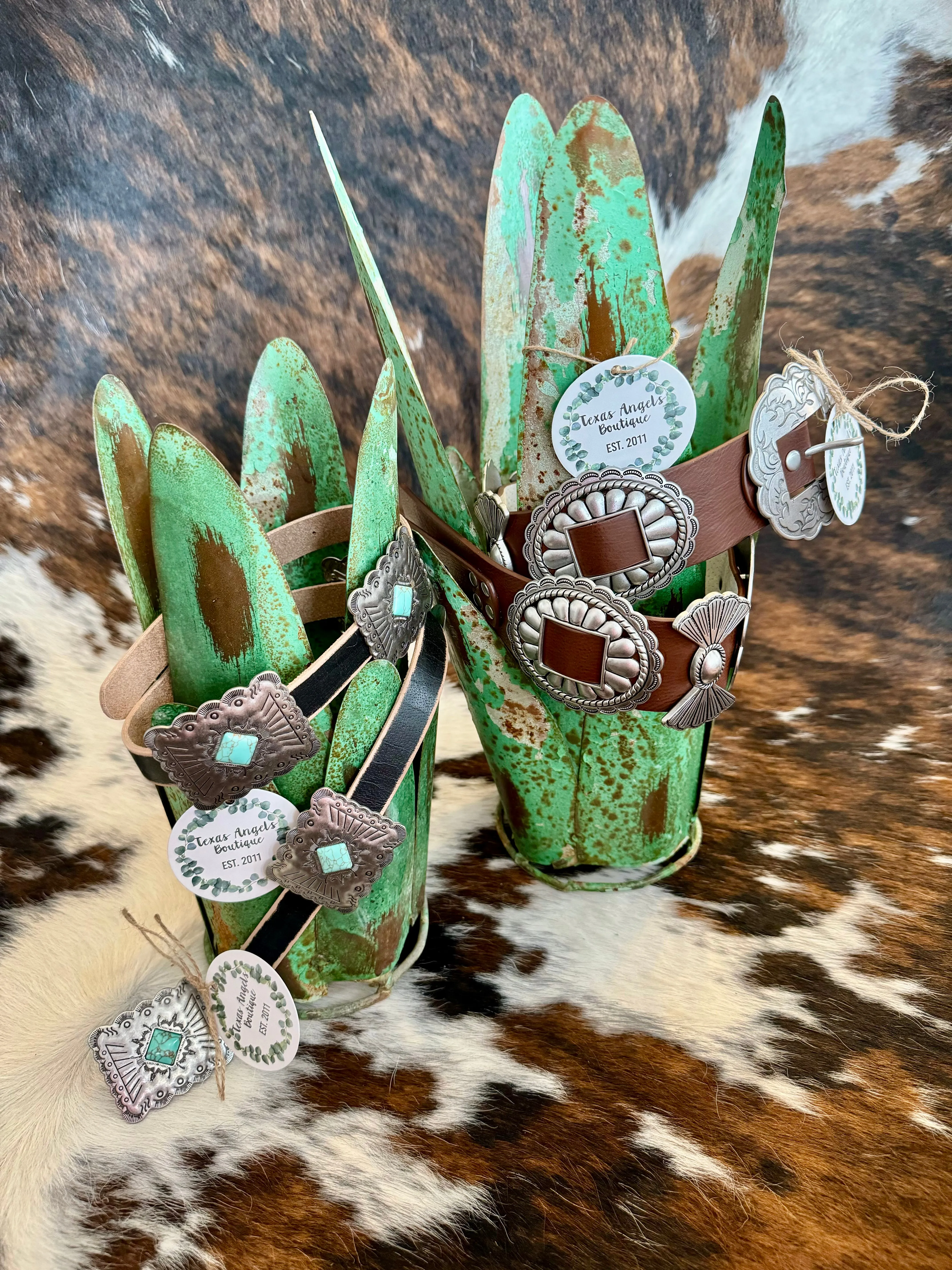 Wild West Cowgirl Brown Concho Belt