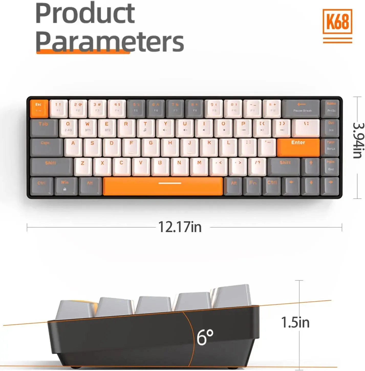Wireless Mechanical Keyboard Bluetooth Dual Mode Hot-Swappable Mini