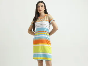 Women Striped Round Neck Dress