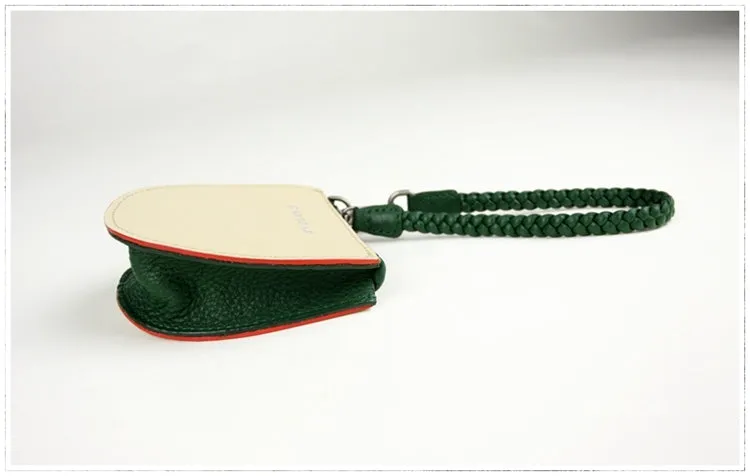 Womens Beige&Coffee Leather Coin Zip Wallet with Leather Chain Leather Zip Wristlet Purse for Ladies