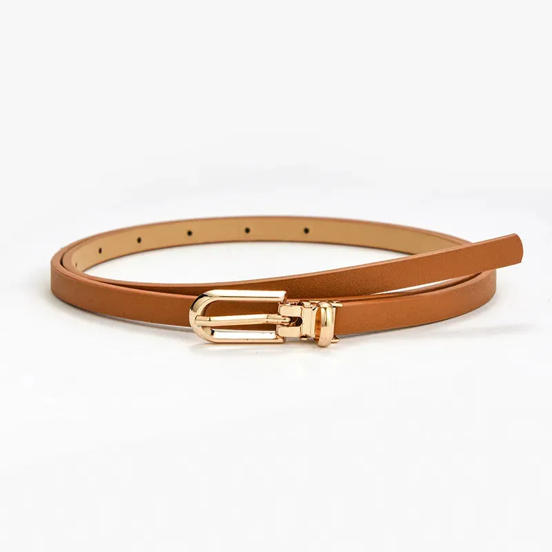 Women‘s Candy Color Waist Strap Thin Belt For Lady Girls Pants Jeans Dress Belt Alloy Pin Buckle Waistbands Adjuestable