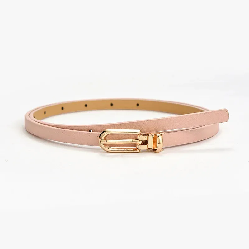 Women‘s Candy Color Waist Strap Thin Belt For Lady Girls Pants Jeans Dress Belt Alloy Pin Buckle Waistbands Adjuestable