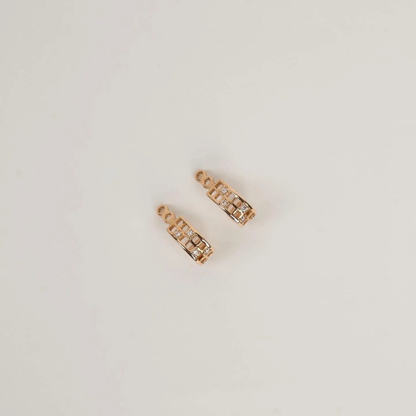 WOVEN OPEN DIAMOND STUD AND JACKET EARRINGS