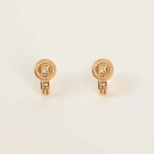 WOVEN OPEN DIAMOND STUD AND JACKET EARRINGS
