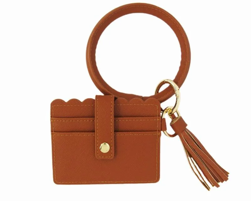 Wristlet Keychain & Wallet - Brown
